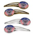 Carolines Treasures American Flag and Weimaraner Barrettes Hair Clips, Set of 4, 4PK BB2161HCS4